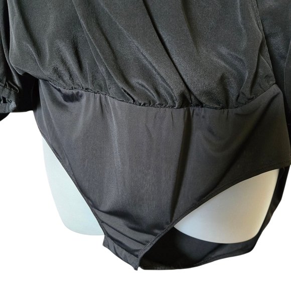 BCBGMaxAzria Charcoal Wrap Blouse - Picture 5 of 9